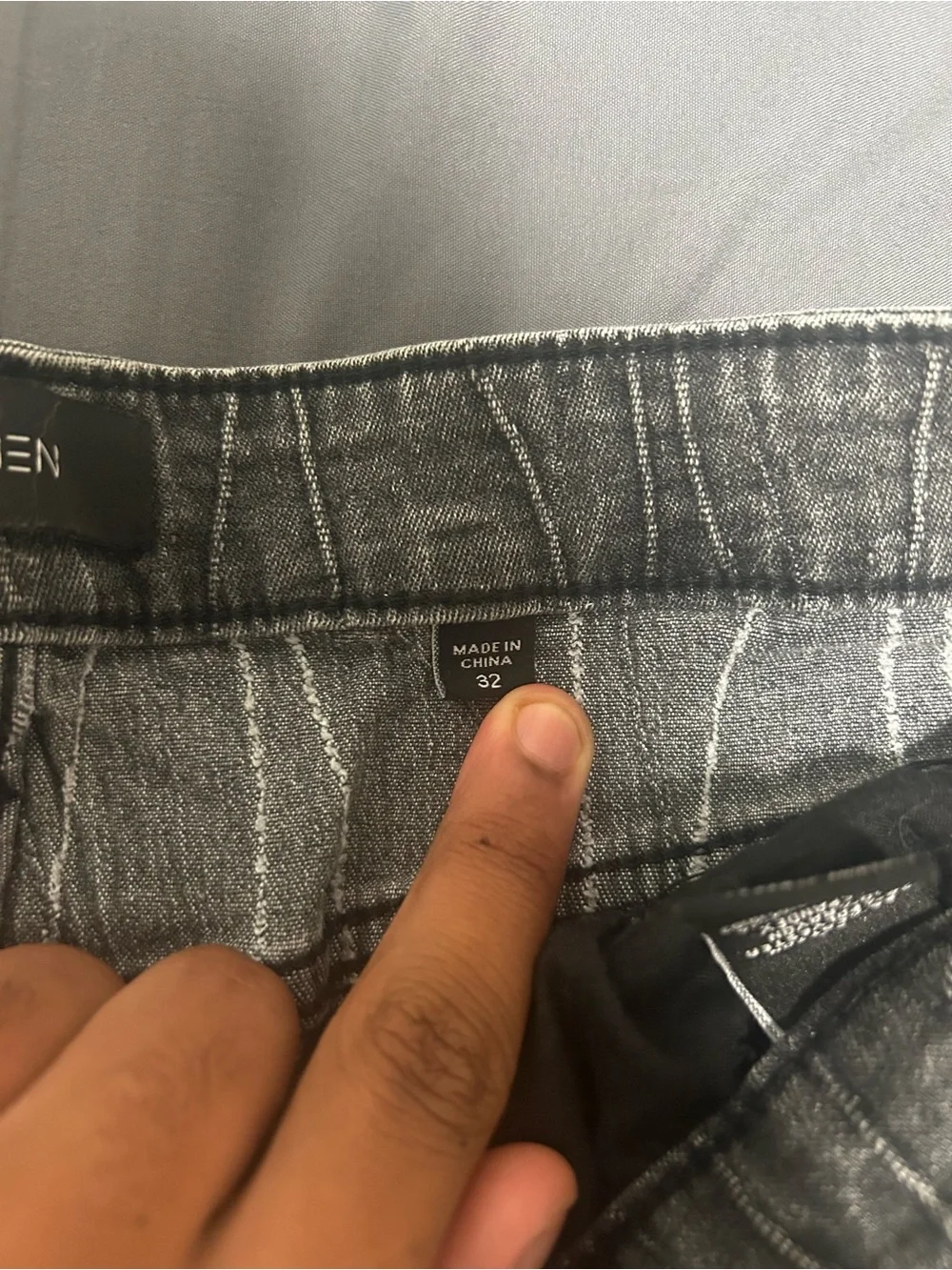 Banana Republic Men's Black Washed Pinstripe Denim Jacket